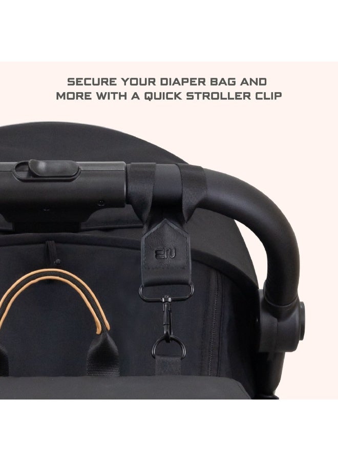 نيوبريز خطافات عربة أطفال نيو بريز لحمل حقائب الحفاضات أسود، عبوة من قطعتين - Image 3