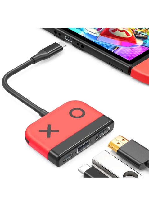 Switch Dock for OLED Nintendo Switch,Portable TV Dock with HDMI USB 3.0 Port and USB C Charging,Travel Dock for Nintendo Switch Steam Deck Samsung MacBook Pro/Air and more