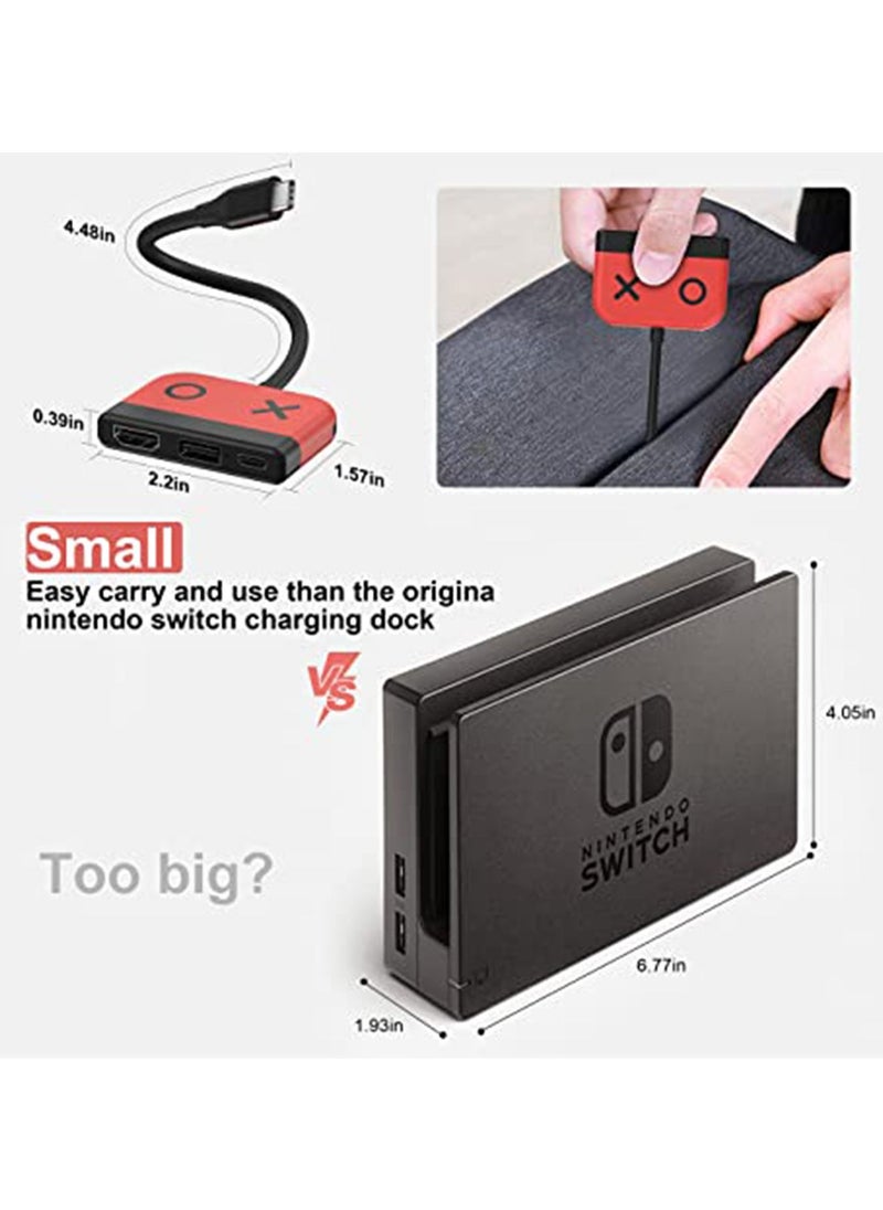 Generic Switch Dock for OLED Nintendo Switch,Portable TV Dock with HDMI USB 3.0 Port and USB C Charging,Travel Dock for Nintendo Switch Steam Deck Samsung MacBook Pro/Air and more  - Image 4