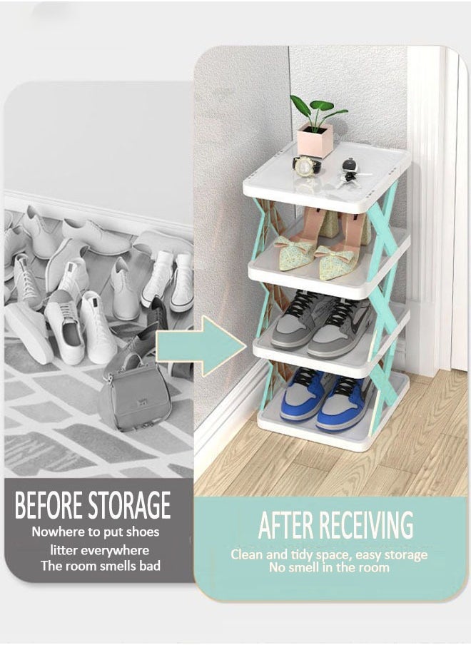 Generic - 1 Tier Vertical Shoe Tower Narrow Corner Shoe Rack Space Saving DIY Free Standing Shoes Storage Organizer for Small Entryway Closet Hallway Stable & Easy Assembly - Image 1