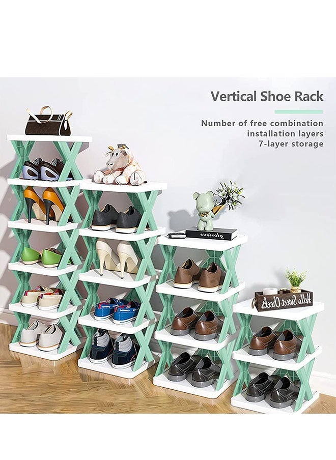 Generic - 1 Tier Vertical Shoe Tower Narrow Corner Shoe Rack Space Saving DIY Free Standing Shoes Storage Organizer for Small Entryway Closet Hallway Stable & Easy Assembly - Image 1