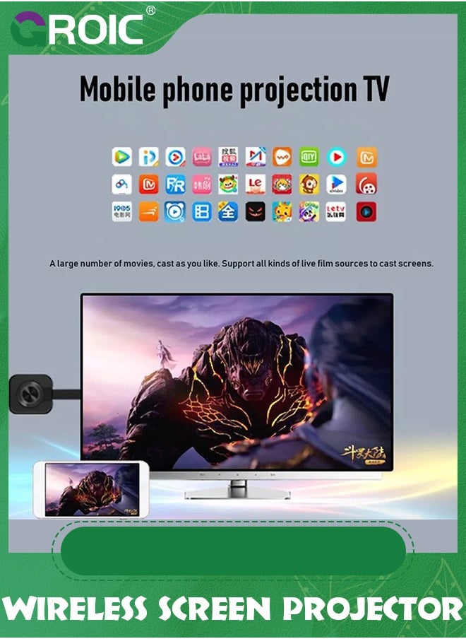1080P HDMI Display Dongle Wireless Mini Receiver Chrome Casters Adapter Support Airplay Miracast, Sharing, Screen mirroring from Phones, Tablet, PC to TV Projector LED