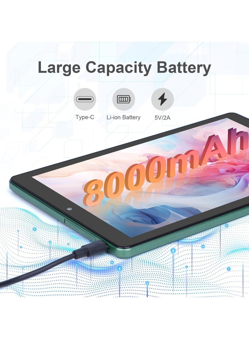 REBENUO 9" Smart Tablet PC Android Kids Tab IPS Display Single SIM 5G LTE 8GB RAM 256GB ROM WiFi Zoom and Tiktok Supported with Protective Case (Green) - Image 4