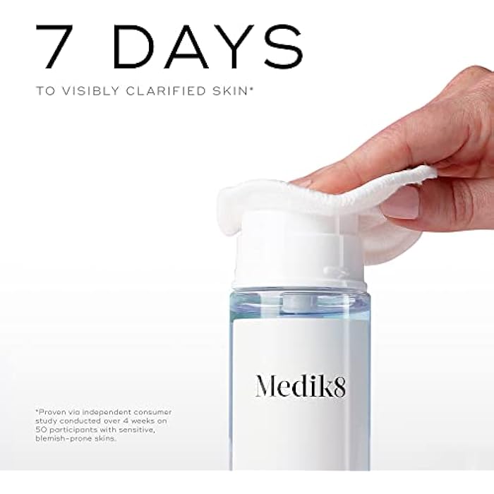 Medik8 مديك8 برس آند كلير - تونر وجه م clarifying - تونر وجه مقشر BHA للنساء والرجال - تونر وجه حمض الساليسيليك بإطلاق لطيف - 5 أونصات - Image 2