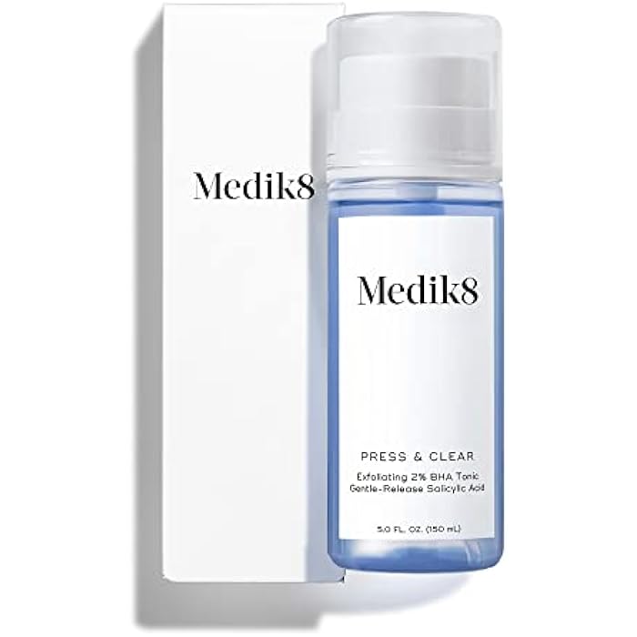 Medik8 مديك8 برس آند كلير - تونر وجه م clarifying - تونر وجه مقشر BHA للنساء والرجال - تونر وجه حمض الساليسيليك بإطلاق لطيف - 5 أونصات - Image 1