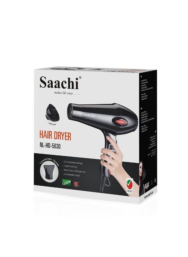Saaachi Saachi Hair Dryer NL-HD-5030-BK with 3 Temperature  - Image 4