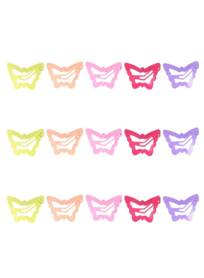 PACKOVE Candy Color Snap Hair Clips for Girls Toddlers 30Pcs Metal Butterfly Barrettes Snap Hair Accessories for Everyday Hairstyles and - Image 1