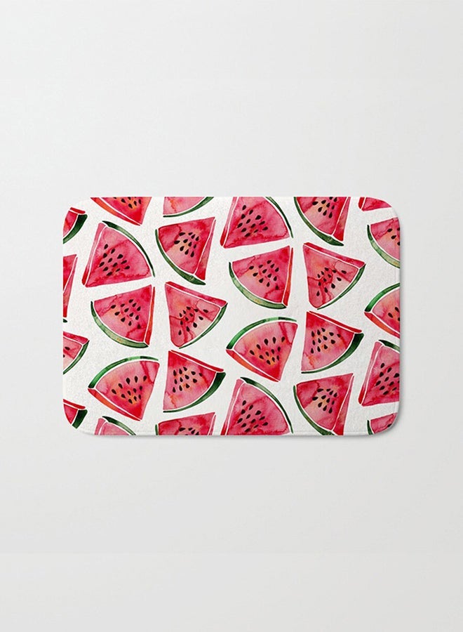 NIBEMINENT Watermelon Printed Anti-Skid Doormat White/Red/Green 40 x 60cm