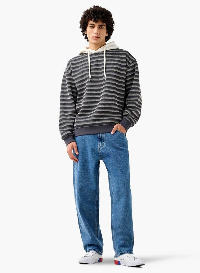 لي كوبر Lee Cooper Men Waffle Striped Sweatshirt