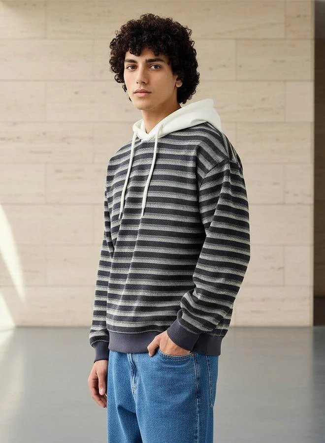 لي كوبر Lee Cooper Men Waffle Striped Sweatshirt