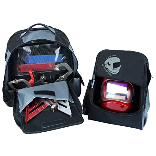 MELOTOUGH Backpack, Welding Bag for Tools and Helmet, Extreme Gear Pack, Large Capacity, Grey - Image 5