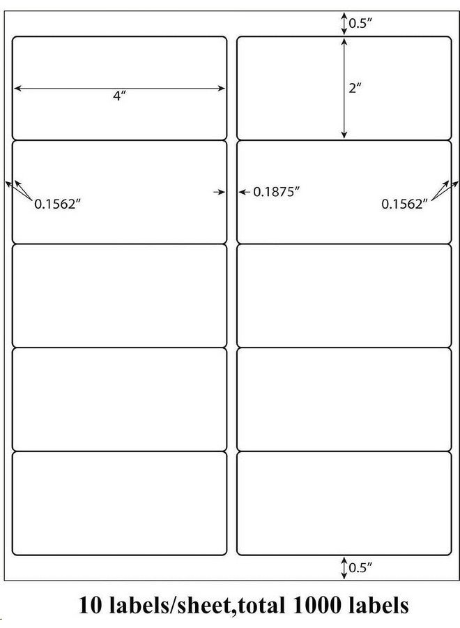 9527 برودكت ملصقات 10 Up، ملصقات عنوان شحن Fba مقاس 2 × 4 بوصات لطابعات الليزر/نفث الحبر، 30 ورقة بإجمالي 300 ملصق - Image 2