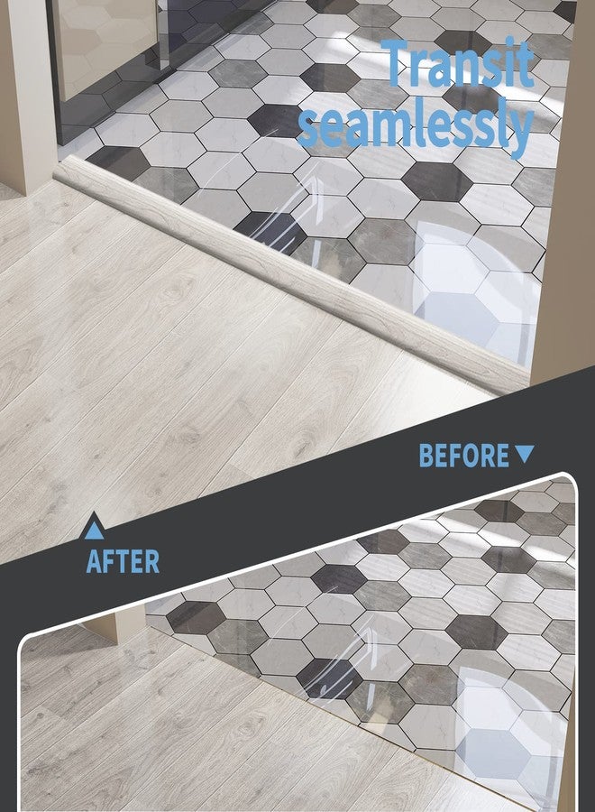 Art3d Self Adhesive Vinyl Floor Transition Strip, Laminate Floor Strip Floor Flat Divider Strip for Joining Floor Gaps, Carpet Threshold Transition, Floor Tiles (10 FT, 1.57in, White-Washed) - Image 3
