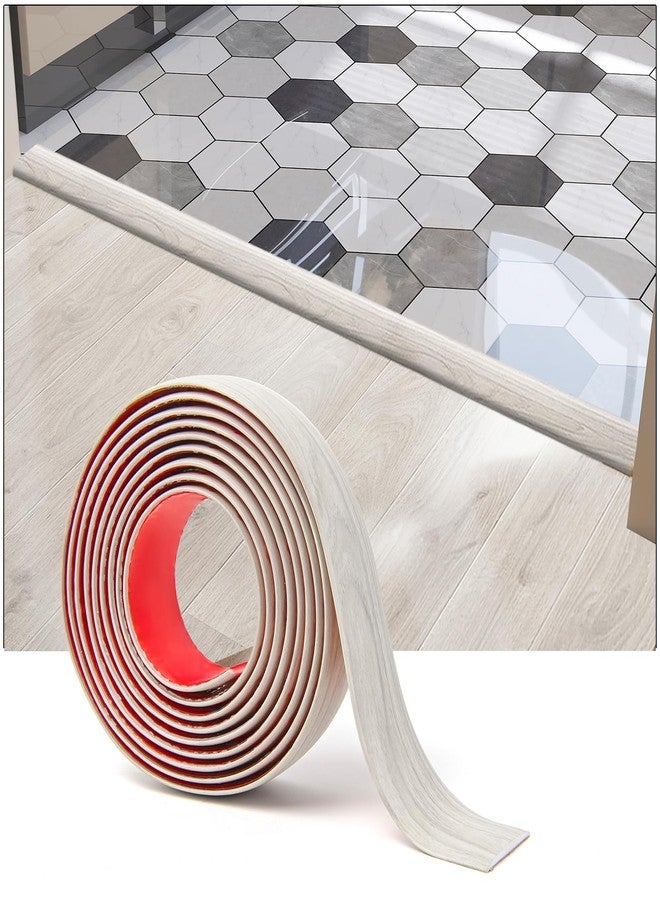 Art3d Self Adhesive Vinyl Floor Transition Strip, Laminate Floor Strip Floor Flat Divider Strip for Joining Floor Gaps, Carpet Threshold Transition, Floor Tiles (10 FT, 1.57in, White-Washed) - Image 1