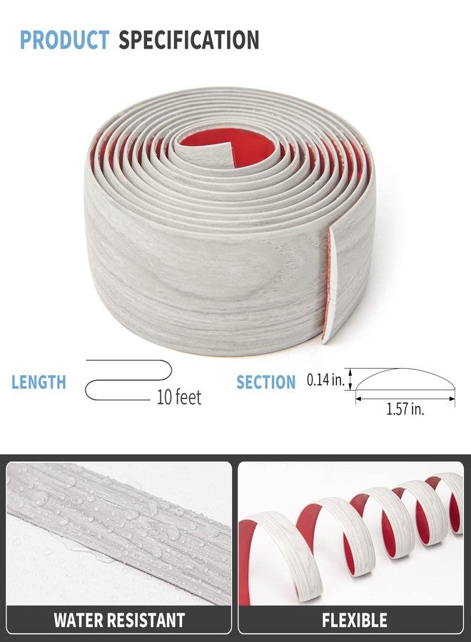 Art3d Self Adhesive Vinyl Floor Transition Strip, Laminate Floor Strip Floor Flat Divider Strip for Joining Floor Gaps, Carpet Threshold Transition, Floor Tiles (10 FT, 1.57in, White-Washed) - Image 5