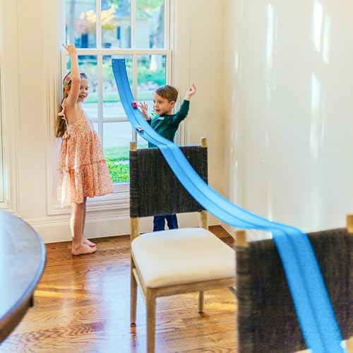 Valchemist FlexTrack 5000 Flexible Race Car Track for Kids Toy with Suction Cups Compatible with Hot Wheels and Diecast 164th Cars and More 15 Feet Long Rolls Up Portable Racetrack Daytona Blue - Image 1