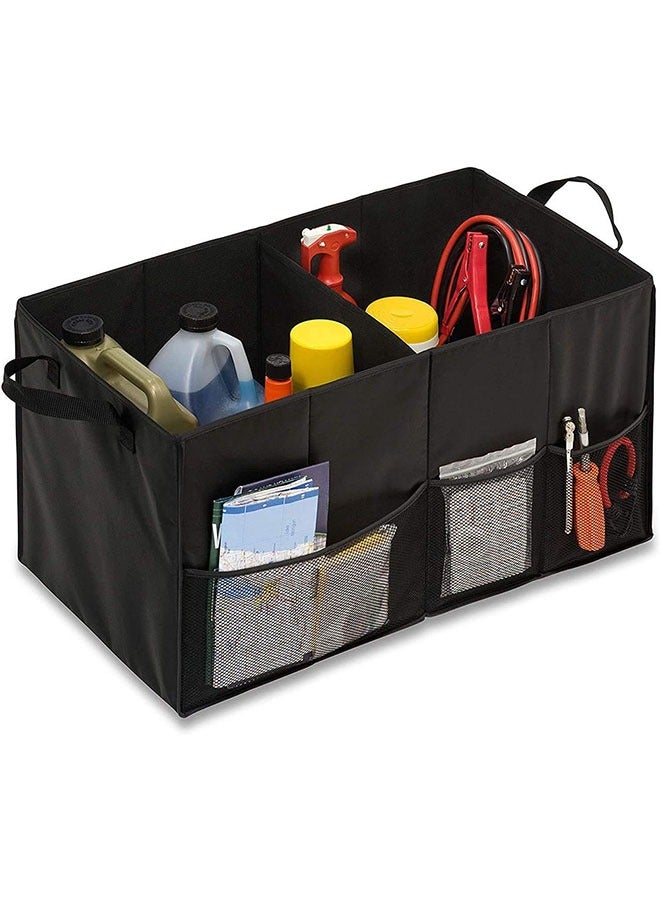 Generic aesthetics of the car trunk storage bag The black super sturdy foldable storage box of the car truck anti-skid and waterproof 3-layer bottom W design box (Black)  - Image 5