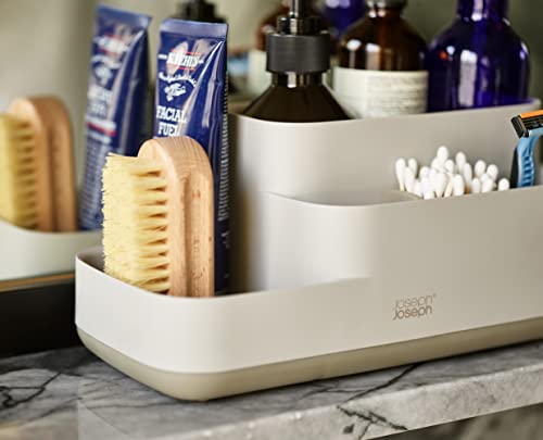 Joseph Joseph EasyStore Bathroom Storage Caddy Toothbrush and Toothpaste Organiser for Bathroom Accessories Matt Finish Ecru - Image 3