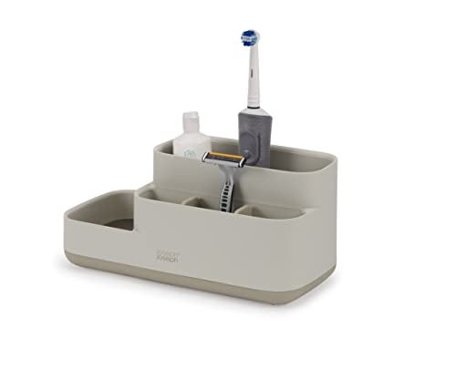 Joseph Joseph EasyStore Bathroom Storage Caddy Toothbrush and Toothpaste Organiser for Bathroom Accessories Matt Finish Ecru - Image 1