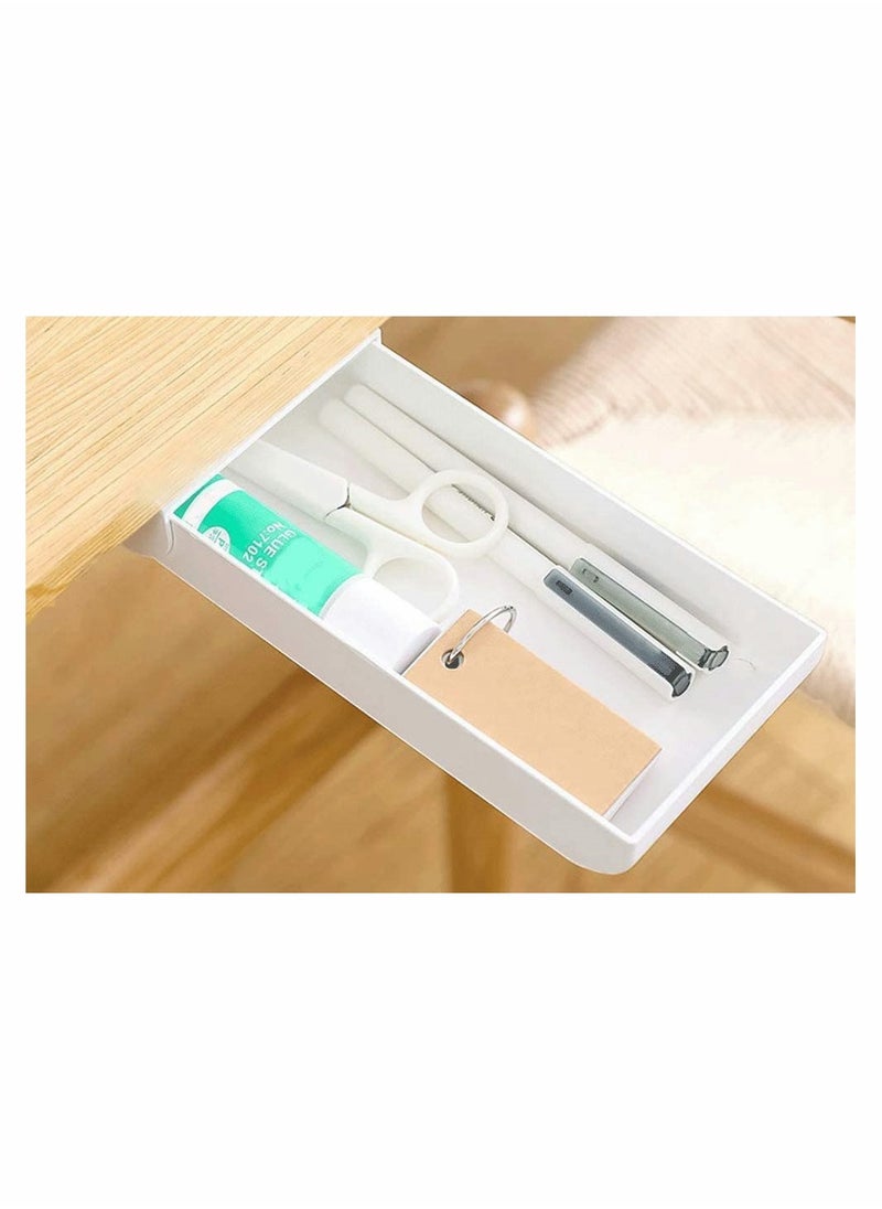 SYOSI - Pen Holder Under Desk Organisers-Desktop drawer storage box storage,Hidden Plastic Drawer Storage for Pencil, suitable for office, home school students - Image 1
