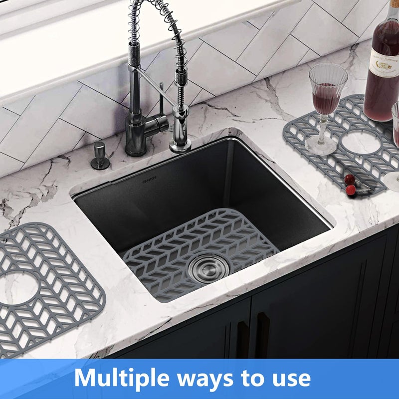 JIUBAR Sink Protectors for Kitchen Sink 12" 13" 16" 18" 19" 24" 26" 28" 29" 30" Silicone Sink mat| Silicone Kitchen Sink Mat for Bottom of Farmhouse(12"x11"x2 Center) - Image 5