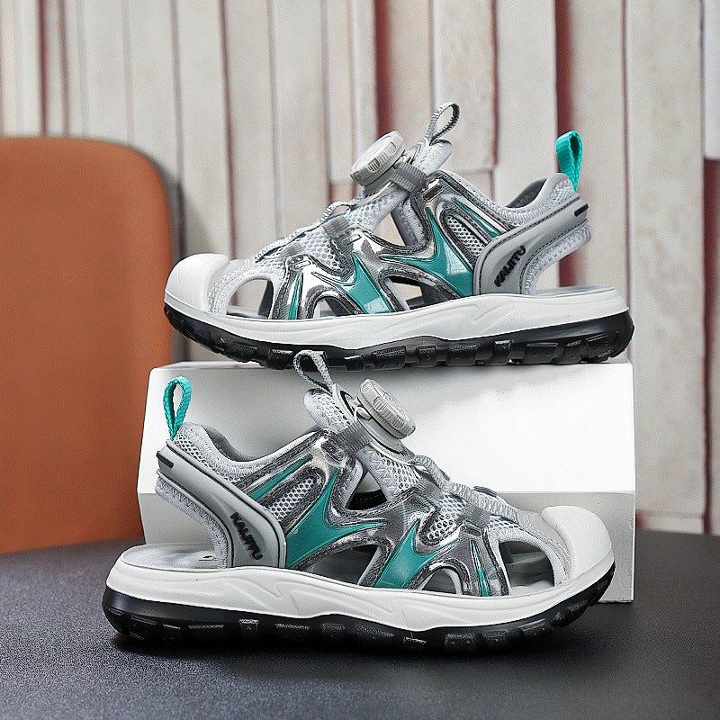 Children'S Sandals 2025 Baotou Sandals Sports Sandals For Middle And Large Children Rotating Button Beach Sandals Delivery - Image 1