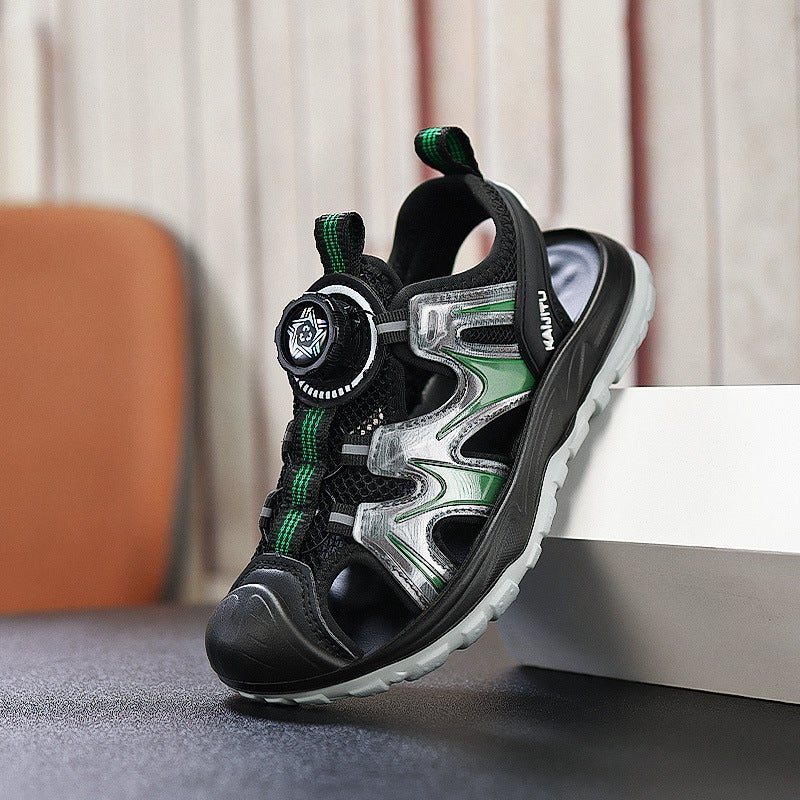 Children'S Sandals 2025 Baotou Sandals Sports Sandals For Middle And Large Children Rotating Button Beach Sandals Delivery - Image 2