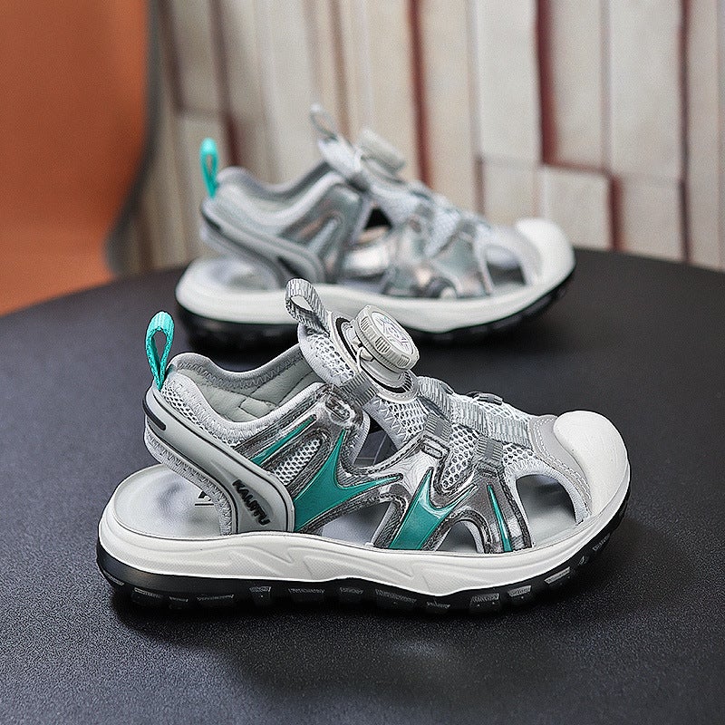 Children'S Sandals 2025 Baotou Sandals Sports Sandals For Middle And Large Children Rotating Button Beach Sandals Delivery - Image 5