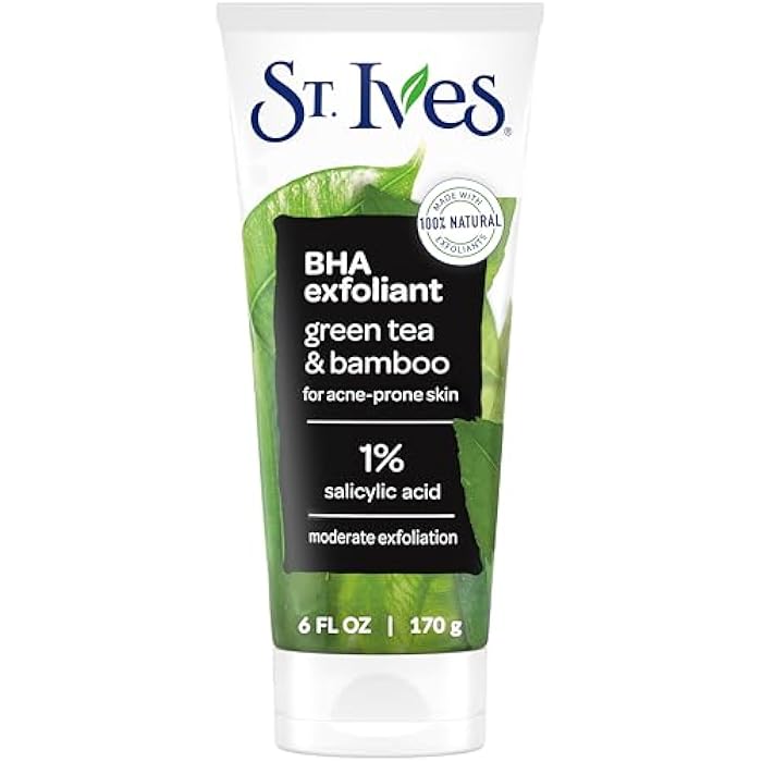 St. Ives Blackhead Clearing Face Scrub, Clears Blackheads & Unclogs Pores, Green Tea & Bamboo, Salicylic Acid Acne Treatment Facial Scrub, Moderate Exfoliator Skin Care with Natural Exfoliants 6 oz - Image 1