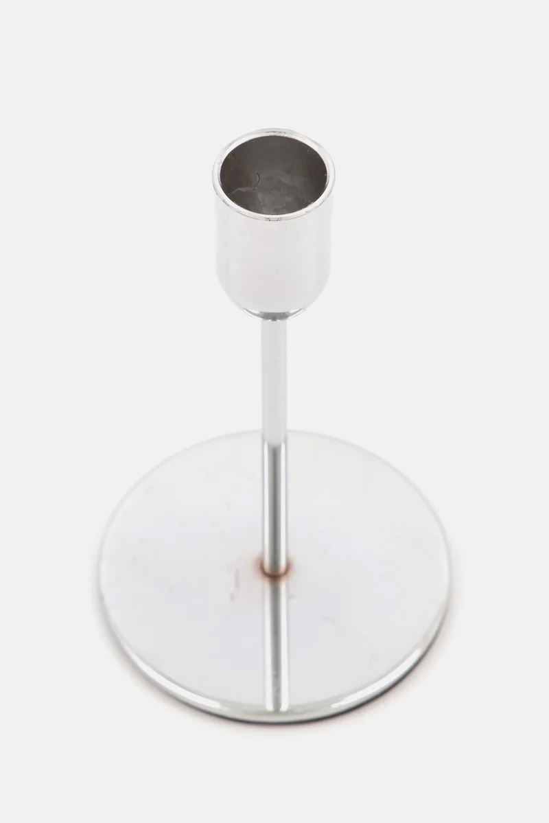 Muy Mucho Candelabra Dinner Candle Holder 14 cm, Silver