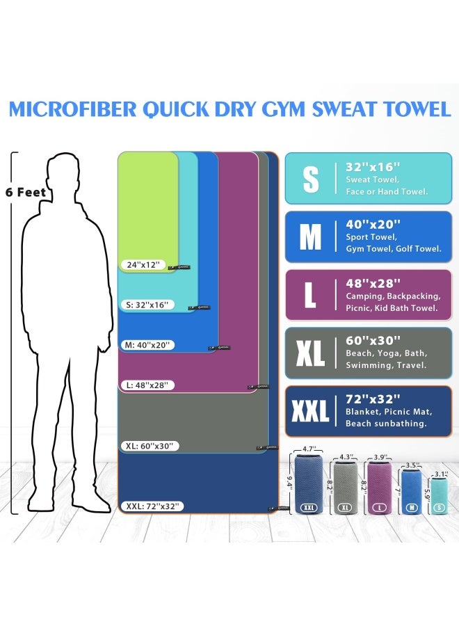 HOEAAS 2 Pack Microfiber Camping Towels Quick Dry Towel Super Absorbent Ultra Compact Travel Towel Soft Lightweight Sports Towel For Sweat Fast Drying Towels For Pool Gym Hiking Backpacking Fitness - Image 3