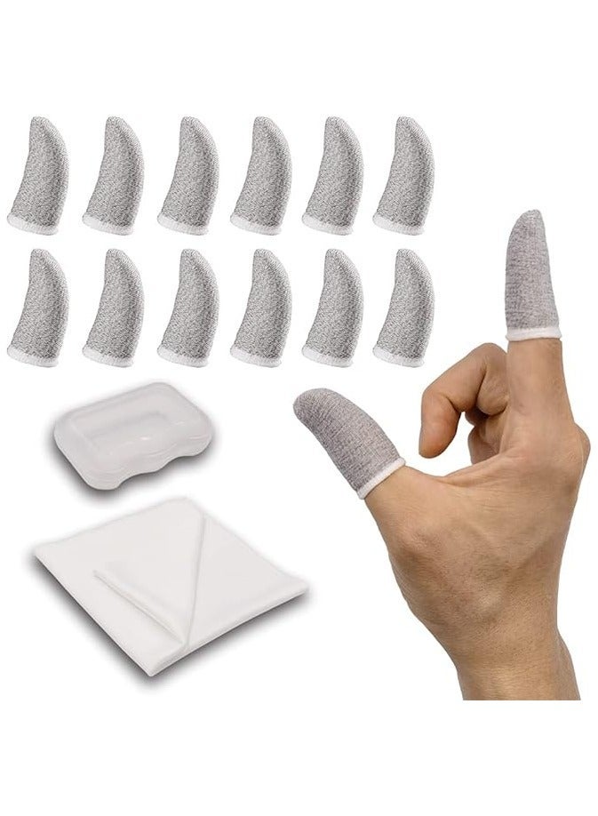 Raxoom Promass Gaming Finger Sleeves for Mobile Game Controllers (12 Pieces in 6 Pairs), Mobile Gaming Sleeve, Finger Sleeve, Thumb Sleeves with Microfiber Cleaning Cloth and Storage Box - Image 1