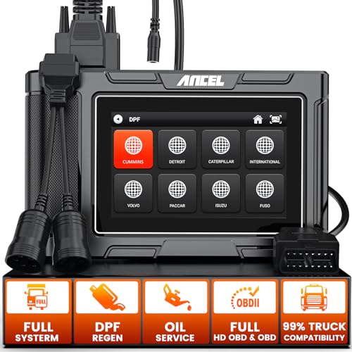 Ancel ANCEL HD3300 Heavy Duty Truck Scanner Full System Diesel Scanner Diagnostic Tool DPF Regeneration Scanner for Cummins, Detroit, Caterpillar, Paccar, Hino & 99% Truck Compatibility & More - Image 1
