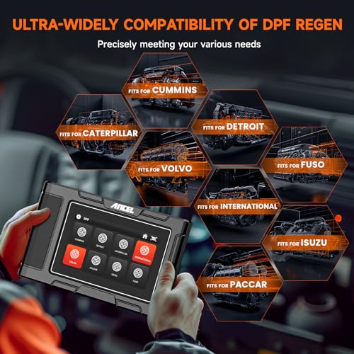 Ancel ANCEL HD3300 Heavy Duty Truck Scanner Full System Diesel Scanner Diagnostic Tool DPF Regeneration Scanner for Cummins, Detroit, Caterpillar, Paccar, Hino & 99% Truck Compatibility & More - Image 2