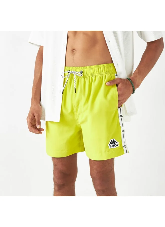 Kappa Kappa Logo Detail Swim Shorts with Drawstring Closure and Pockets