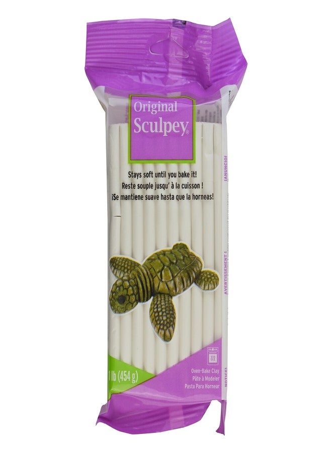 Sculpey: Original Sculpey Clay: White - 1 lb - Polymer Oven Bake Clay, Non-Toxic, Sculpting, Bake-Sand-Drill-Paint, Art & Craft Supplies, Adults-Kids - Image 1