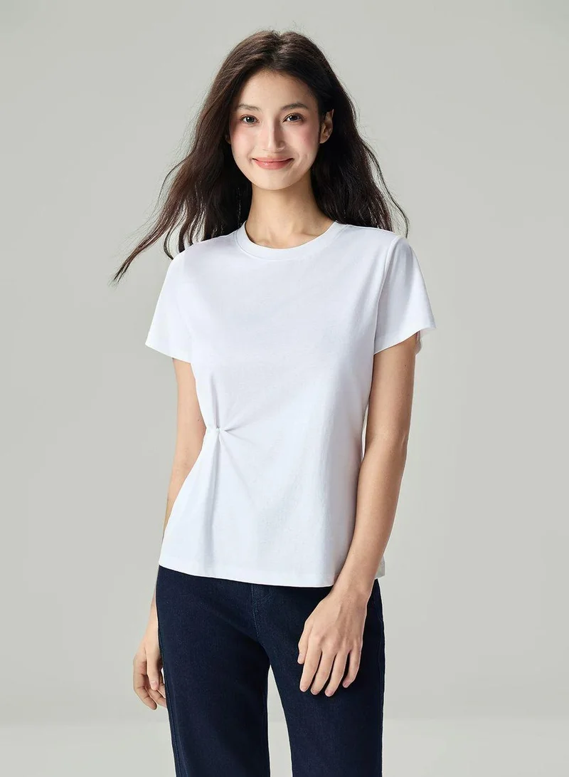 Giordano Women's Regular Mercerized Twist Tee