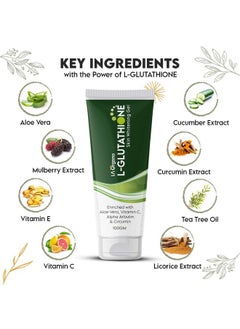 LA Organo Hydrating Face Gel With Aloe Vera, Enriched With L-Glutathione, Vitamin C & Alpha For Skin Brightening, Reducing Dark Spots & Acne, 100Gm  - Image 2