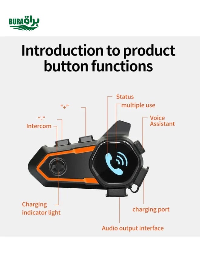 Motorcycle Noise Reduction Waterproof Helmet Cycling Bluetooth Headphones - Image 3