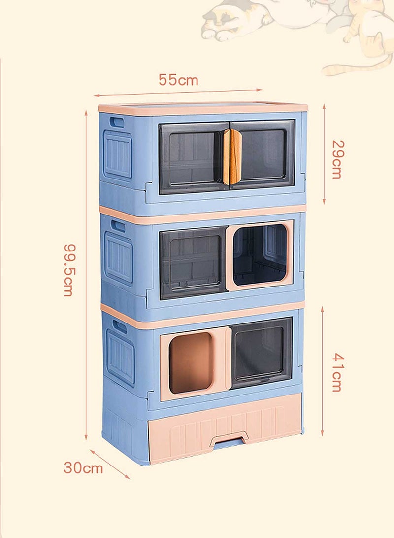 Kidle صندوق فضلات القطط المغلق - أثاث صندوق فضلات مخفي - خزانة تخزين للحمام - منزل داخلي للقطط - طاولة جانبية - خزانة صندوق القطط 565--P - Image 5