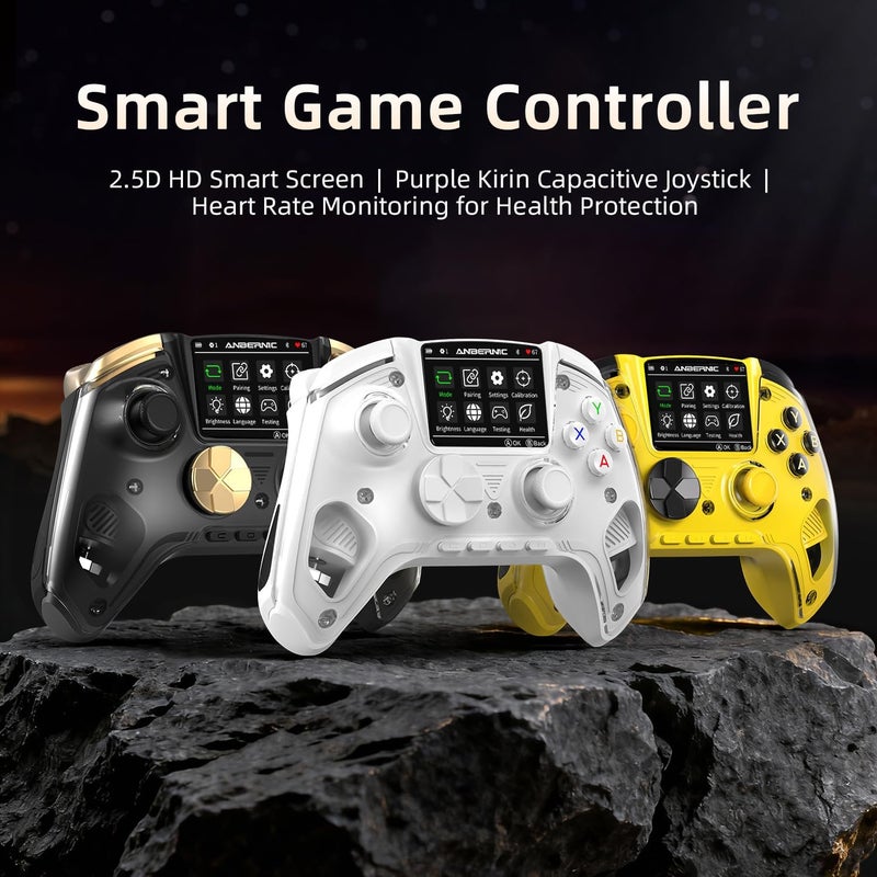 Voacle RG G01 Interactive Screen Wireless Gaming Controller Compatible with PC/Steam/Linux/Android/Switch/IOS 2.4G Wireless Bluetooth Controller Gamepad Hall Effect Triggers(White) - Image 2