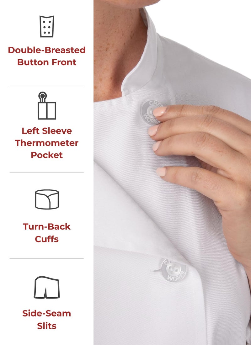 Chef Works Women's Le Mans Chef Coat, White, X-Small - Image 3