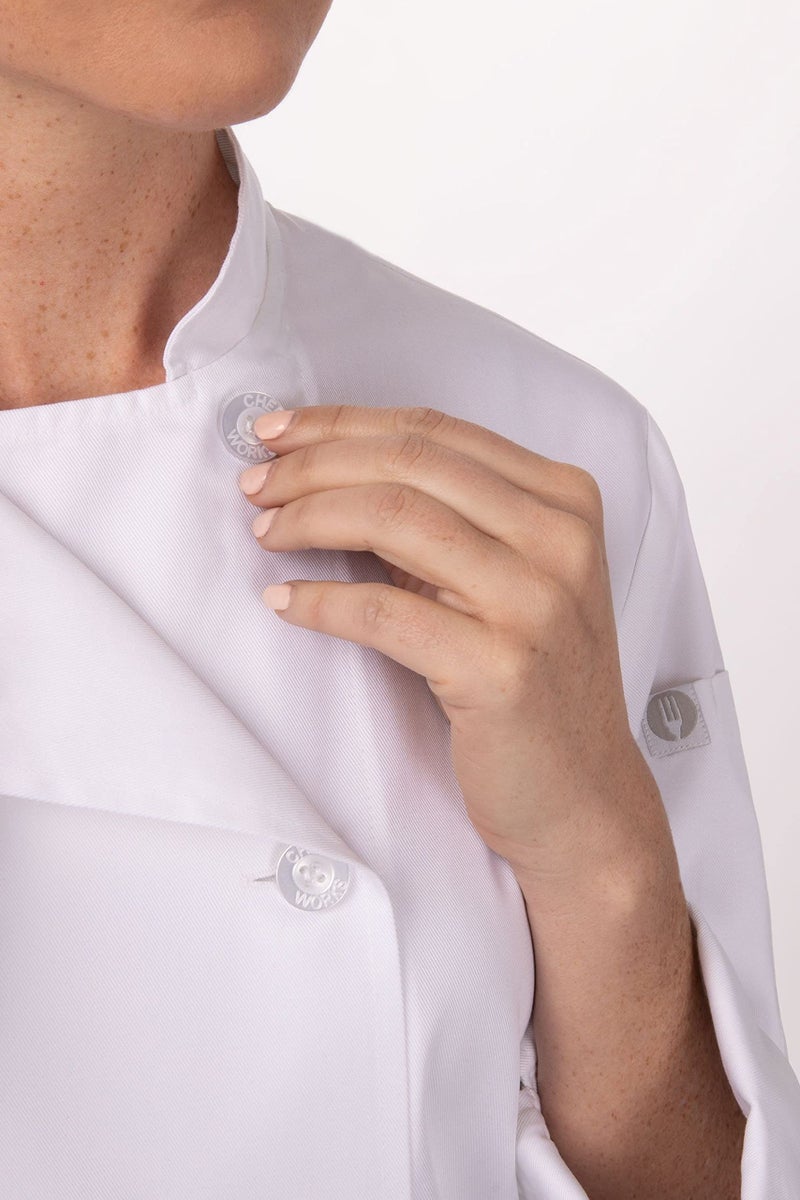 Chef Works Women's Le Mans Chef Coat, White, X-Small - Image 4