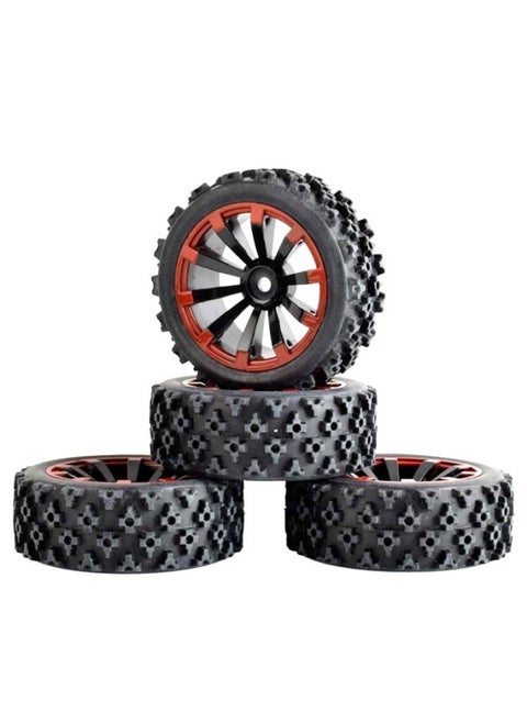 RC Remote Control Car 1 To 10 Model Car Saloon Flat Running Tire Road Racing Tire HSP94123 Flat Sports Car Universal-Color:D16 + B Hub