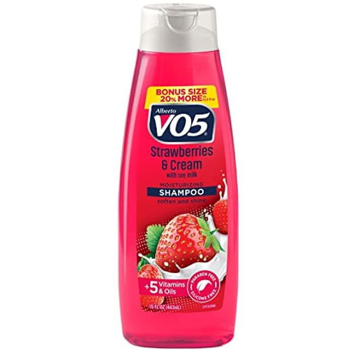 VO5 Alberto VO5 Strawberries & Cream Shampoo and Conditioner Kit, Moisturizing with Soy Milk, Softens and Shines with 5 Vitamins & Oils, Paraben Free, Silicone Free, 15 fl oz (2 of Each) - Image 4