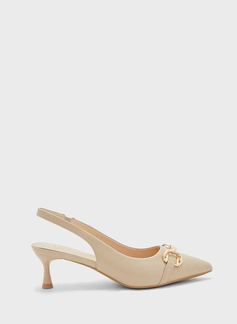ايلا Horsebit Trim Detail Sling Back Pump