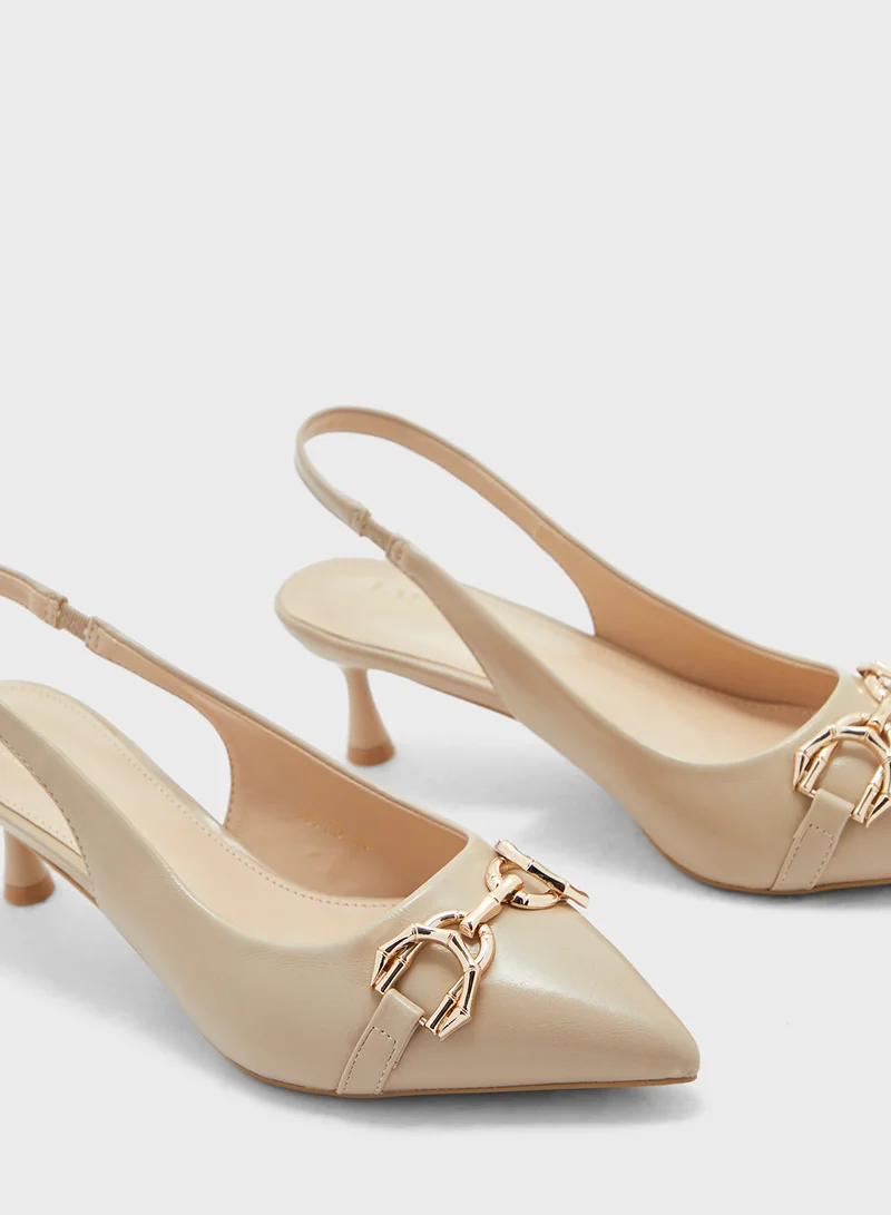 ايلا Horsebit Trim Detail Sling Back Pump