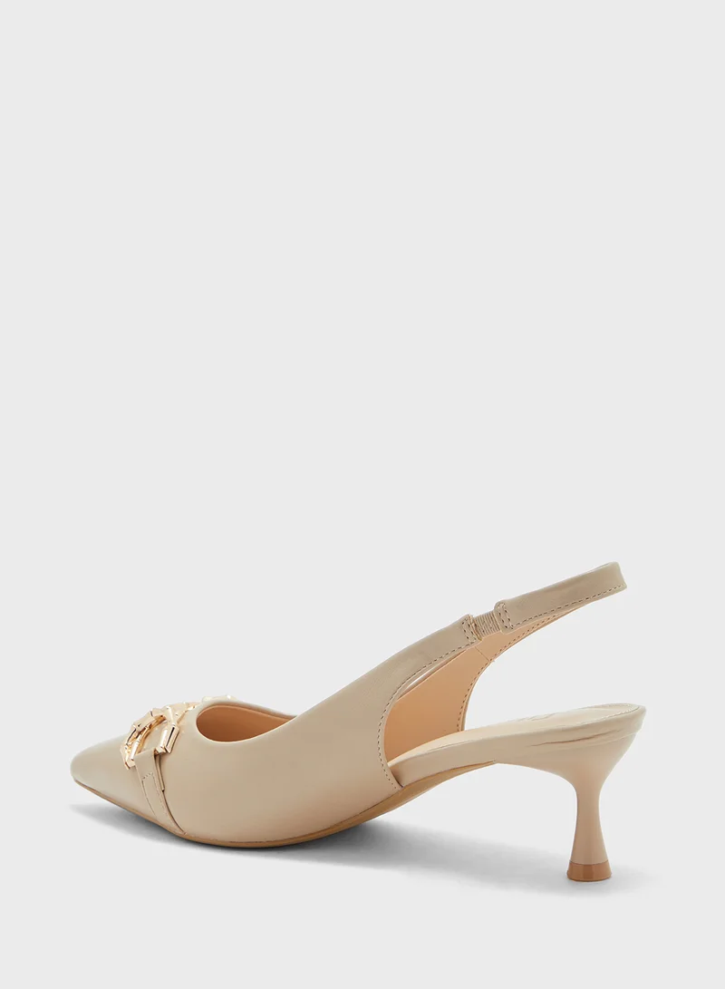 ايلا Horsebit Trim Detail Sling Back Pump