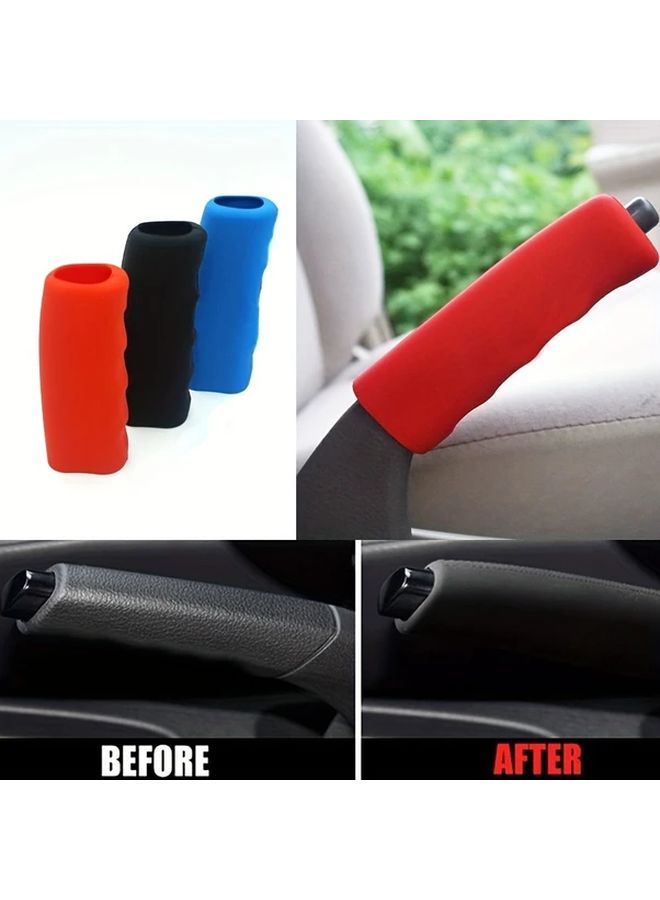 Blue Anti Slip Silicone Hand Brake Handle Cover Ergonomic Grip Easy Installation - Image 1