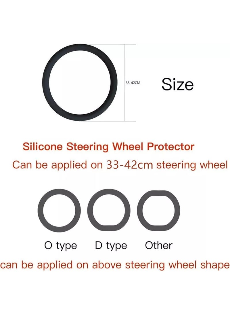 Chabeia Silicone Car Steering Wheel Cover, For Summer,Cool Feel,Anti-slip,Auto Car Steering Wheel Cover,Protective Cover, Universal for Diameter 33-42cm,for most Cars, SUVs, Trucks, Vans,Brown  - Image 5